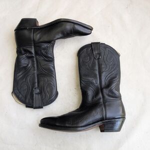 Stewart Boot Co Cowboy Boots Black Leather Men 10.5